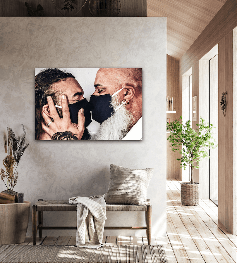 unconditional love #BEHINDTHEMASK PICTURE BOOK by Marcel Gregory Stock / Couple Kiss Mask