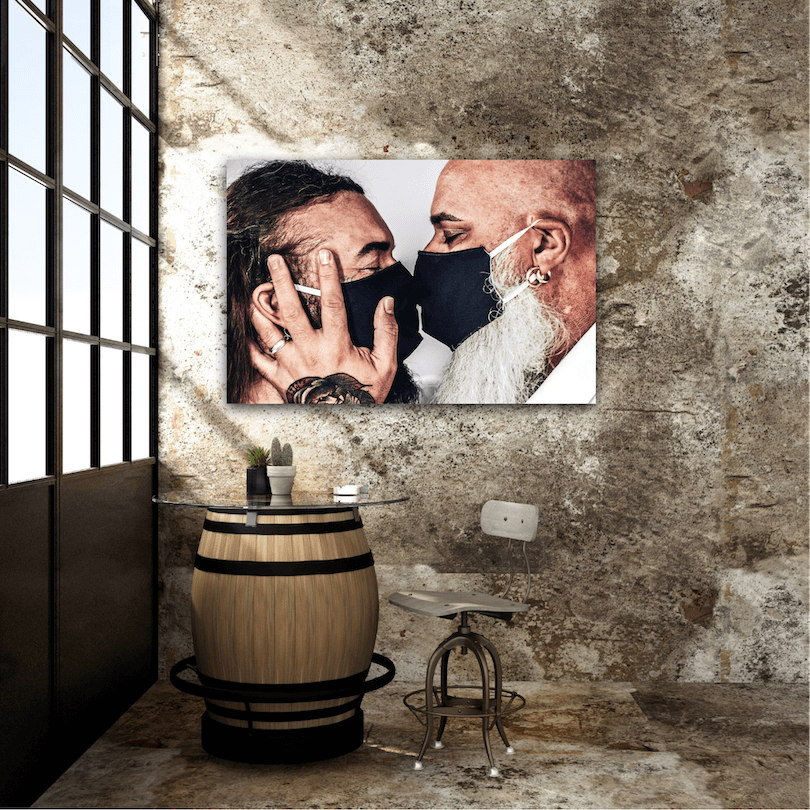 unconditional love #BEHINDTHEMASK PICTURE BOOK by Marcel Gregory Stock / Couple Kiss Mask