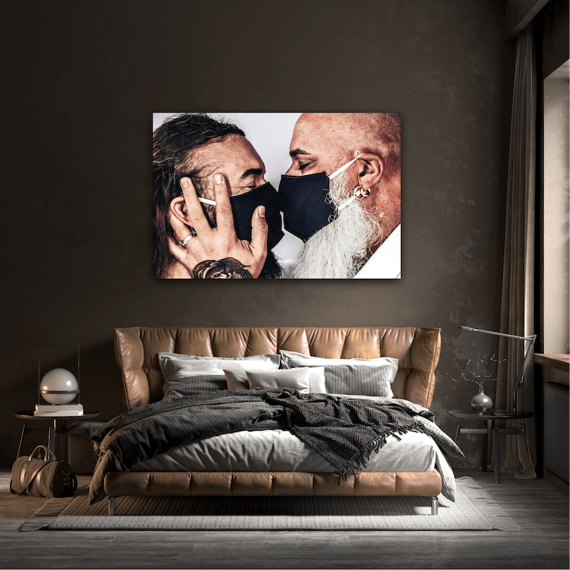 unconditional love #BEHINDTHEMASK PICTURE BOOK by Marcel Gregory Stock / Couple Kiss Mask