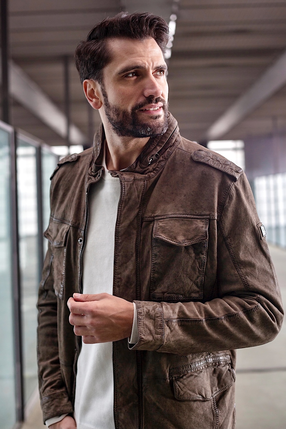 Fashion-Leatherjacket-Lederjacke-Marcel Gregory Stock