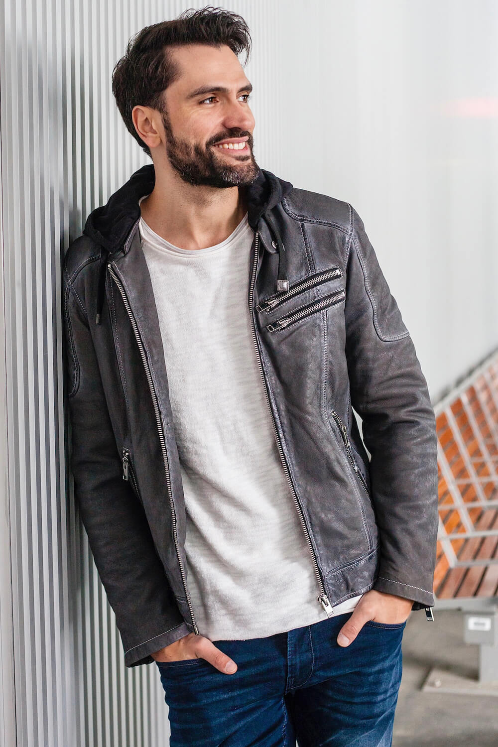 Fashion-Leatherjacket-Marcel Gregory Stock