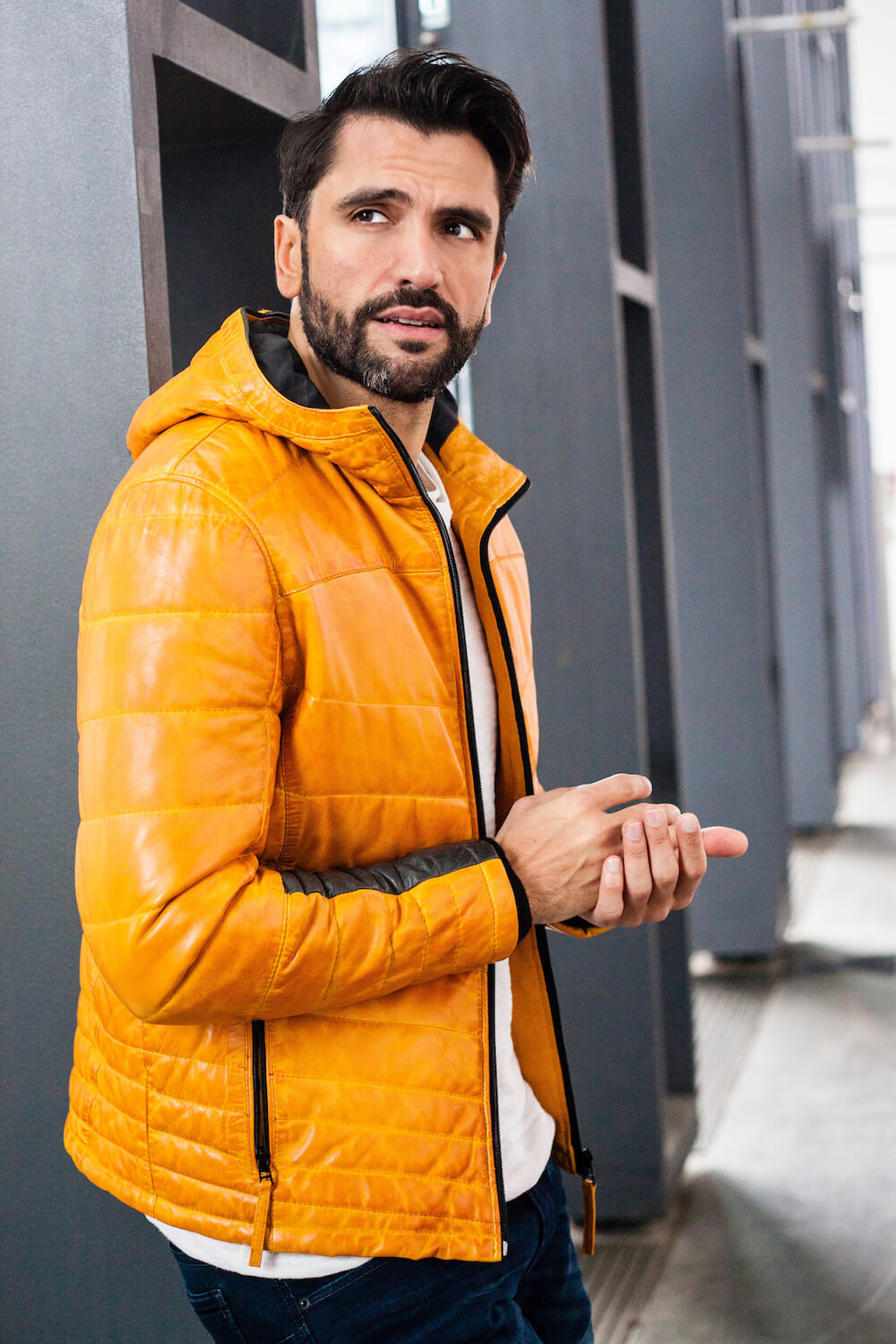 Fashion-Leatherjacket-Marcel Gregory Stock