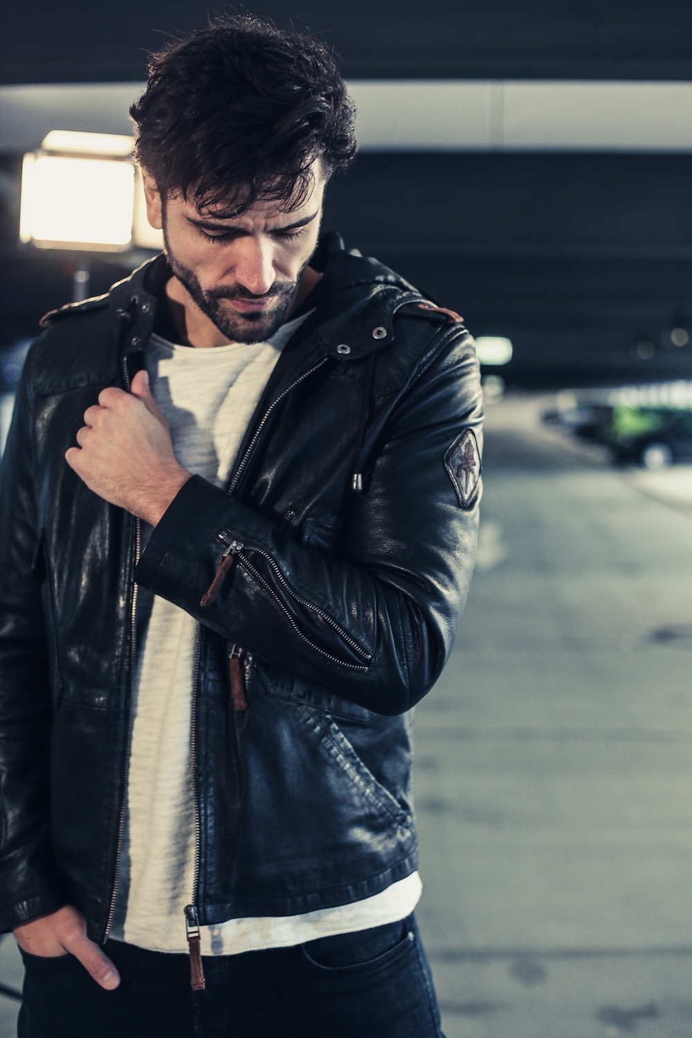 Fashion-Leatherjacket-Lederjacke-Marcel Gregory Stock