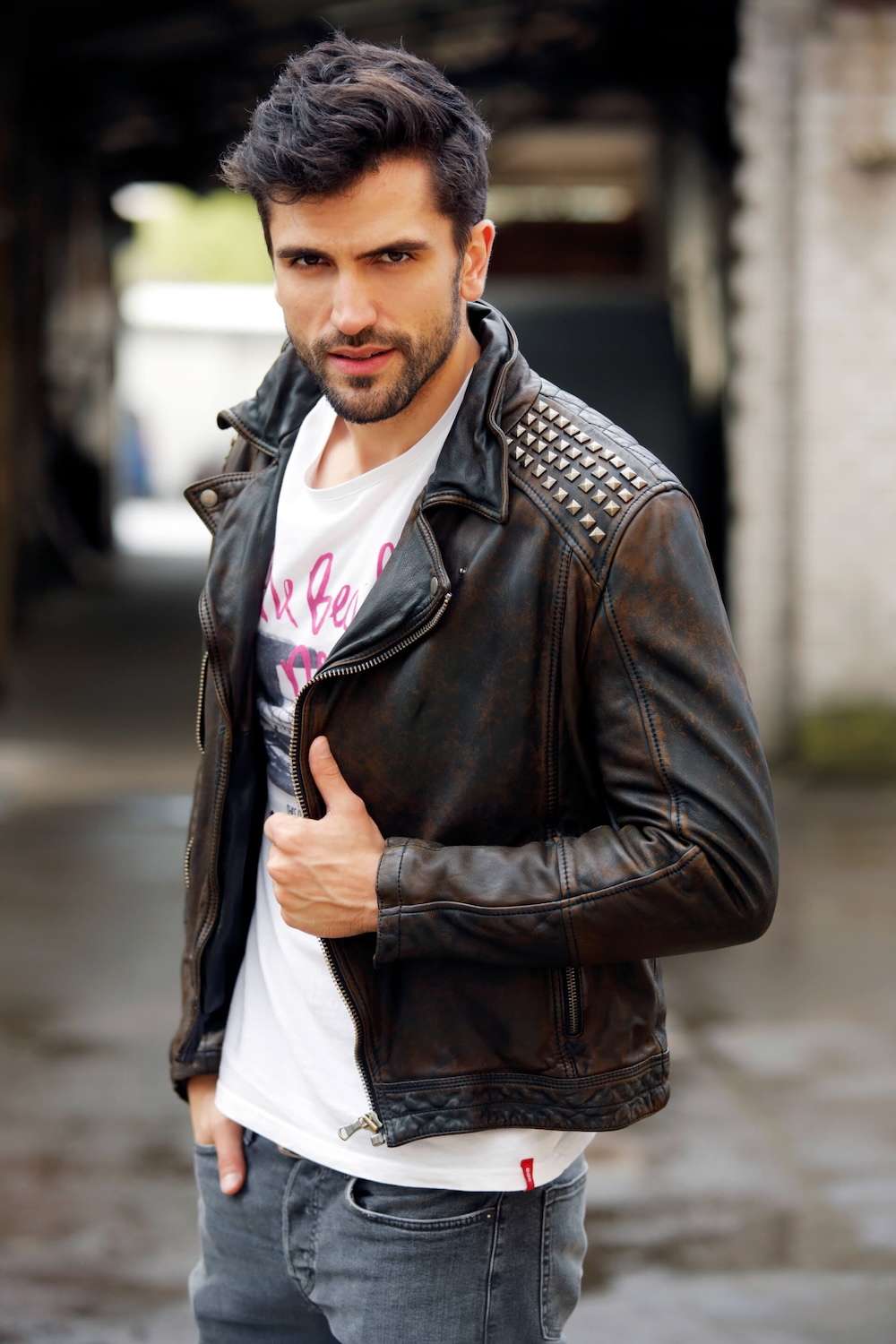 Fashion-Leatherjacket-Lederjacke-Marcel Gregory Stock