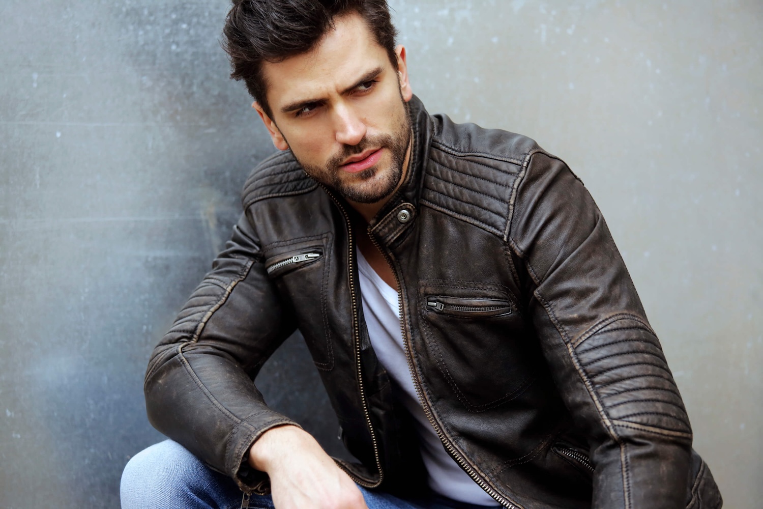 Fashion-Leatherjacket-Lederjacke-Marcel Gregory Stock