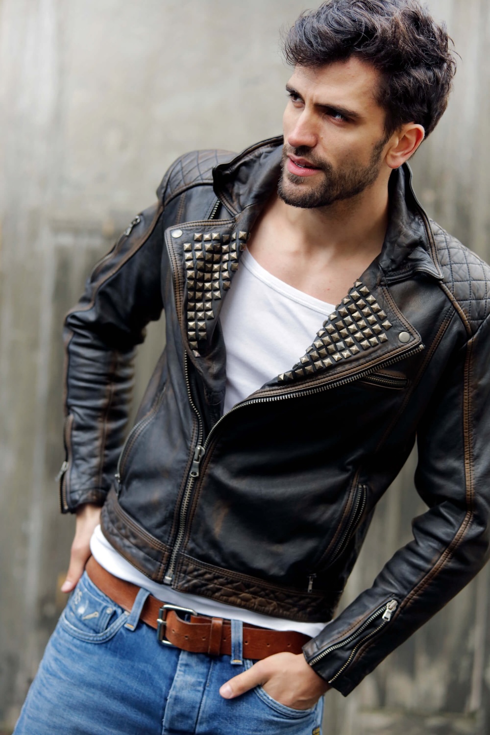 Fashion-Leatherjacket-Lederjacke-Marcel Gregory Stock