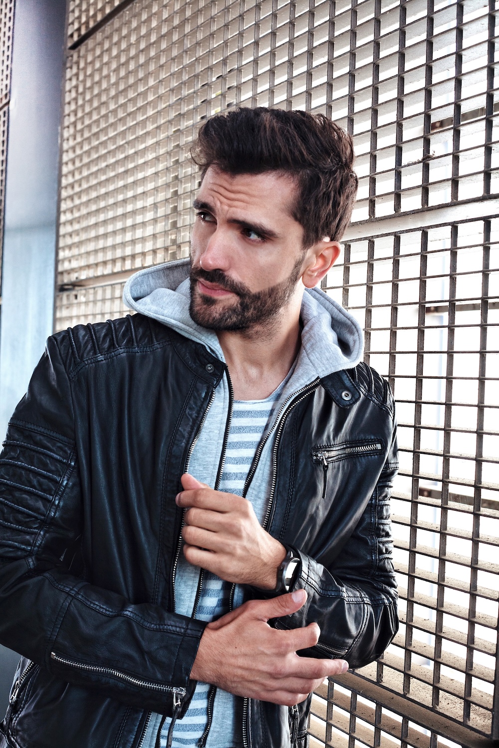 Fashion-Leatherjacket-Lederjacke-Marcel Gregory Stock