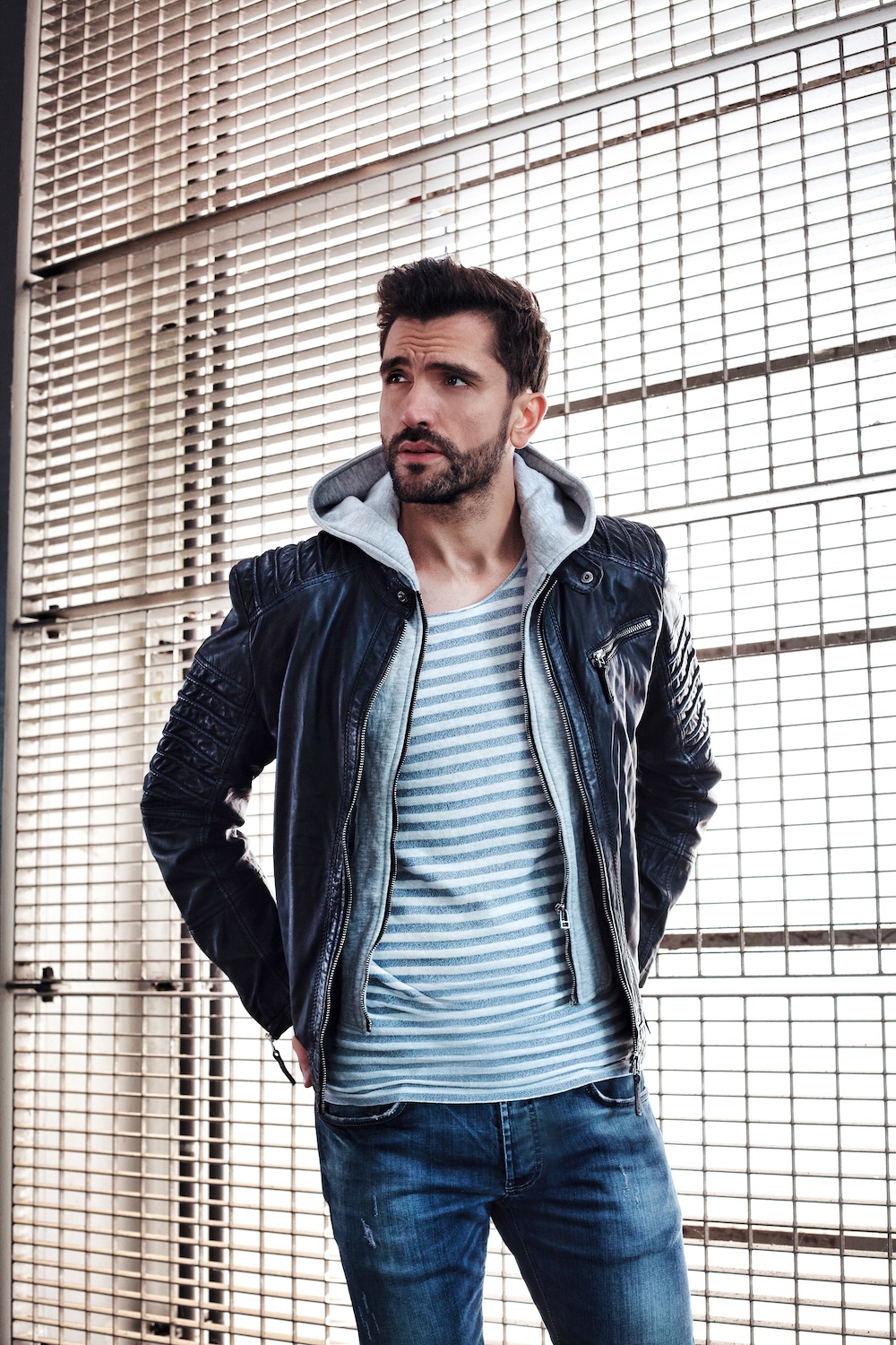 Fashion-Leatherjacket-Lederjacke-Marcel Gregory Stock