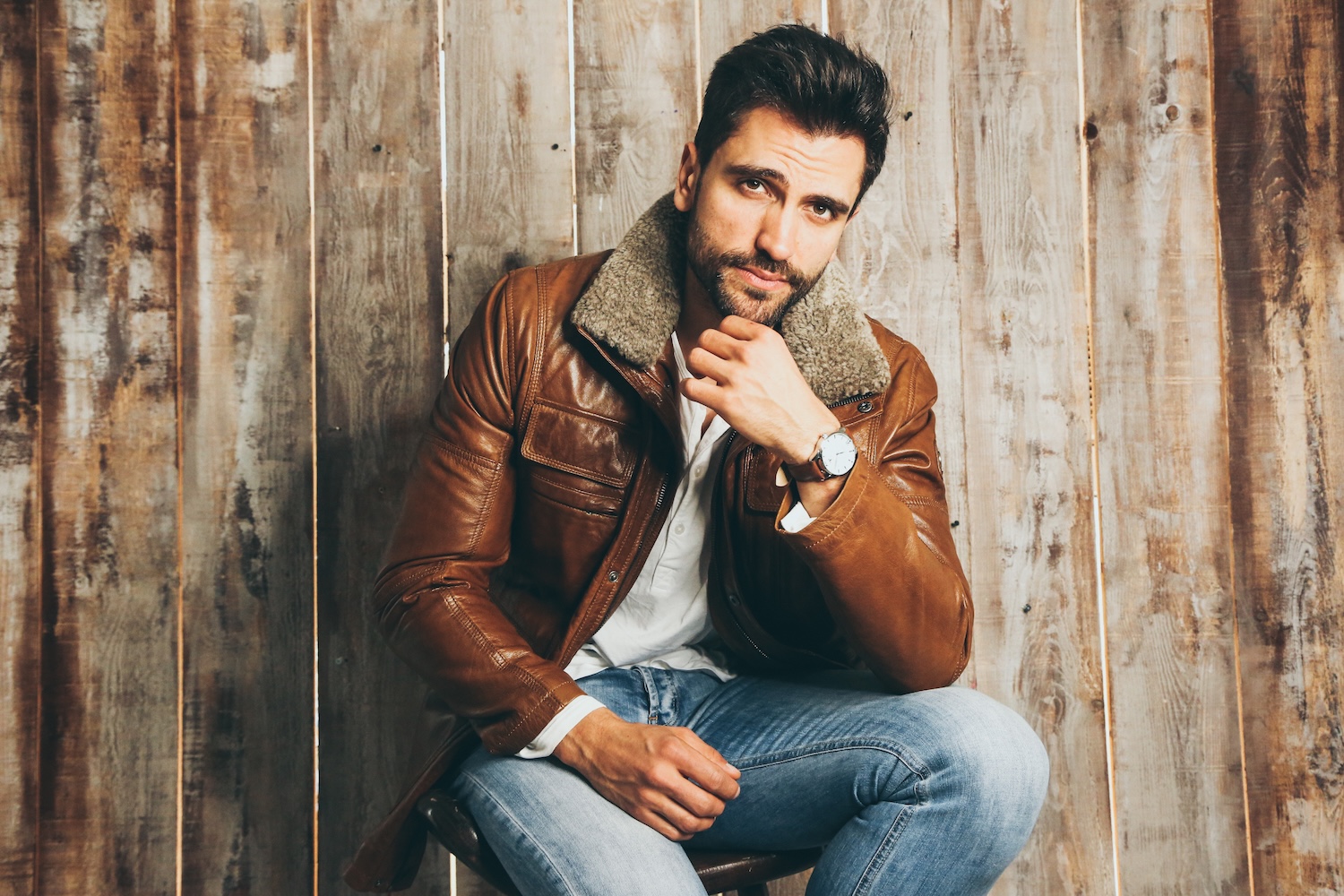 Fashion-Leatherjacket-Lederjacke-Marcel Gregory Stock