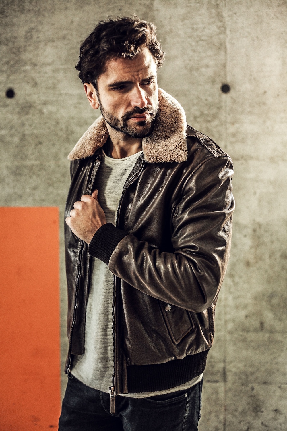Fashion-Leatherjacket-Lederjacke-Marcel Gregory Stock